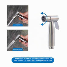 Carica l'immagine nel visualizzatore di Gallery, Doccia Bidet Portatile, Bifunzionale Set Doccia Bidet WC In Acciaio Inossidabile, Design a doppio interruttore,Spruzzato