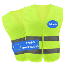 Carica l'immagine nel visualizzatore di Gallery, Gilet Catarifrangente, Gilet Alta Visibilità Set da 2 per adulti - Valido in tutta Europa, conforme al nuovo standard, a