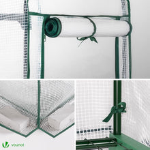 Carica l'immagine nel visualizzatore di Gallery, VOUNOT® Serra da Giardino a 4 Ripiani – Ideale per Balcone, Terrazzo ed Esterni, Serre per Piante con Telaio in Acciaio 