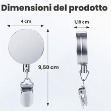 Carica l'immagine nel visualizzatore di Gallery, 2 Pezzi Clip Porta Asciugamani Retrattile, Porta Strofinacci Cucina con Cavo in Acciaio 60cm, Gancio Adesivo Senza Forar
