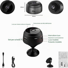 Carica l'immagine nel visualizzatore di Gallery, Generico Mini Telecamera A9 WiFi 1080P, App Ftycampro, Visione Notturna IR, Rilevamento Movimento, Registrazione su Micr
