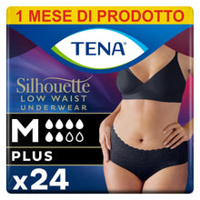 Carica l'immagine nel visualizzatore di Gallery, TENA Silhouette Noir Mutandine Assorbenti Donna, Vita Bassa, M, 24 Pezzi