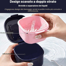 Carica l'immagine nel visualizzatore di Gallery, Porta Apparecchio Denti con Cestello Spazzola di Pulizia, Porta Dentiera