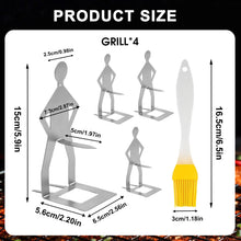 Carica l'immagine nel visualizzatore di Gallery, 4 Supporti per Salsicce in Acciaio Inox, con Pennello per Olio in Silicone