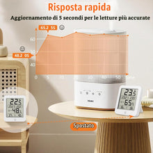 Carica l'immagine nel visualizzatore di Gallery, HOTUT Termometro Igrometro Digitale per Ambiente, Misuratore di Umidità e Temperatura da Ambiente con Retroilluminazione