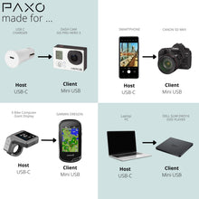 Carica l'immagine nel visualizzatore di Gallery, PAXO Cavo da USB C a mini USB da 2 m (compatibile con OTG), per dashcam, fotocamera, navigatore satellitare, controller 
