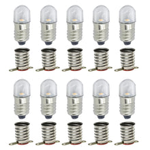 Carica l'immagine nel visualizzatore di Gallery, 10 set Lampadine LED 24v Bianco Caldo AC E10 Lampadine SMD 0,5 W 60LM Lampadine con base a vite + E10 Base (24v, Bianco 