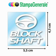 Carica l'immagine nel visualizzatore di Gallery, StampaGenerale® - 4 Adesivi Antifurto Auto Block Shaft in PVC (5,5x4,5 Cm) Sticker Deterrente Visivo Resistente e Facile
