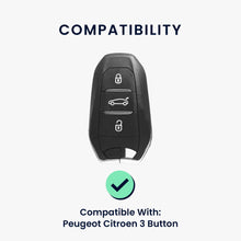 Carica l'immagine nel visualizzatore di Gallery, kwmobile Cover copri-chiave compatibile con Peugeot Citroën Smart Key 3 Tasti (Keyless Go) - Guscio protettivo chiavi au