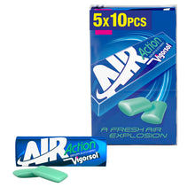 Carica l'immagine nel visualizzatore di Gallery, Vigorsol Air Action, Chewing Gum, Gusto Menta, Senza Zucchero, Senza Glutine, Confezione da 5 Astucci ciascuno da 10 Gom