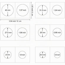 Carica l'immagine nel visualizzatore di Gallery, 300 Pezzi Cartoncini per Monete Flip Mega Assortimento, 2 da 2 Pollici per Rifornimenti di Raccolta Monete (6 Dimensioni