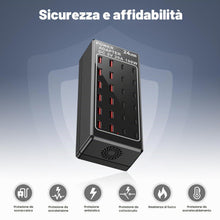 Carica l'immagine nel visualizzatore di Gallery, Caricatore USB C Multiplo, stazione di ricarica USB C a 24 porte 100W/20A, Caricatore da Desktop USB, Hub di alimentazio