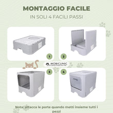Carica l'immagine nel visualizzatore di Gallery, Mobiclinic® pets, Lettiera per gatti coperta, Cassetto estraibile, Include palett, Catbox, Doppia entrata frontale e sup