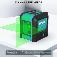 Carica l'immagine nel visualizzatore di Gallery, Livella Laser Verde 5m Doppia Linea Croce Verticale Orizzontale IP54