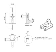 Carica l'immagine nel visualizzatore di Gallery, Duesse 2 Ganci per Zanzariere Scorrevoli Laterali – Alta Resistenza – Made in Italy – Colore Nero – Set da 2 Pezzi – Com