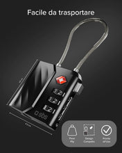 Carica l'immagine nel visualizzatore di Gallery, SBS Track My Lock, Lucchetto TSA con Localizzatore Finder Integrato