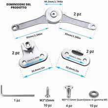 Carica l'immagine nel visualizzatore di Gallery, 2 Pz Supporto Cerniera per Ante a Ribalta, Cerniere Pieghevoli per Porte Coperchio, Cerniere a Ribalta a 75/90/110 Gradi
