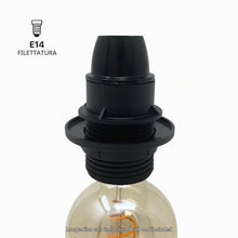Carica l'immagine nel visualizzatore di Gallery, Set di 4 Portalampade E14 Nero con Vite e Rondella di Fissaggio | Compatibile con Lampade LED/Incandescenza | Accessori 