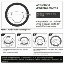 Carica l'immagine nel visualizzatore di Gallery, Pahajim Coprivolante D Shape 37-38 cm Copri Volante Forma D Copri Sterzo in Pelle PU Traspirante Antiscivolo Fondo Piatt
