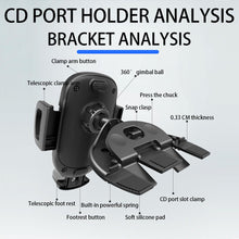 Carica l'immagine nel visualizzatore di Gallery, JNNJ Supporto per Telefono Con Slot per CD Auto, Supporto Del Telefono Dell'automobile Regolabile a 360° Culla Del Suppo