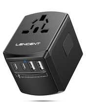Carica l'immagine nel visualizzatore di Gallery, LENCENT Adattatore Universale da Viaggio, Presa Internazionale con USB C
