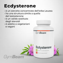 Carica l'immagine nel visualizzatore di Gallery, GymBeam Ecdysterone 60 cps, estratto d'erba Leuzea, adatto a vegetariani e vegani, sostituto degli steroidi, struttura s