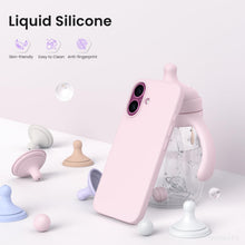 Carica l'immagine nel visualizzatore di Gallery, ORNARTO Cover per iPhone 16 Silicone,Antiurto,Rosa Creta