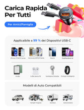 Carica l'immagine nel visualizzatore di Gallery, LISEN Caricatore Auto USB C 69W+60W Cavo [PD &amp; QC3.0 Rapido] Caricatore Auto Accendisigari, Caricabatterie Auto USB C Ki