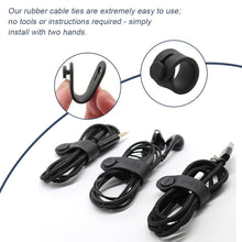 Carica l'immagine nel visualizzatore di Gallery, 30 Pezzi Fascette per Cable Organisateur per Cavi Fascette per Cavi in Gomma Supporto In Gomma Nera Fascette Universali 