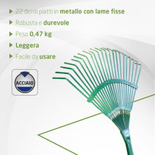 Carica l'immagine nel visualizzatore di Gallery, Amig - Rastrello - Rastrello giardino 22 denti - Resistente e funzionale - 400 mm - Acciaio - Verde