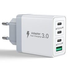Carica l'immagine nel visualizzatore di Gallery, Caricatore USB C 40W 4-Porto Rapido Presa USB multipla PD &amp; QC3.0 Caricabatterie Veloce, Spina Alimentatore Spinotto Car