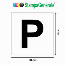 Carica l'immagine nel visualizzatore di Gallery, StampaGenerale® - Contrassegno Adesivo P Principiante per Auto Neopatentati Kit 2 pezzi Omologato (Anteriore 15x12 cm + 