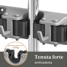 Carica l'immagine nel visualizzatore di Gallery, Lifewit Porta Scope Parete, 5 slot 6 Ganci, Confezione da 1, Nero