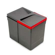 Carica l'immagine nel visualizzatore di Gallery, Emuca - Pattumiera, Scomparti di Riciclaggio per Base da Tagliare, Vassoio Altezza 266 mm e capacità 15 Litri, Colore: G