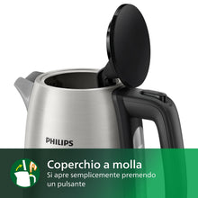 Carica l'immagine nel visualizzatore di Gallery, Philips Bollitore Elettrico Daily, 1,7 L, Ebollizione rapida, Acciaio Inox