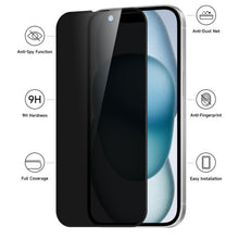 Carica l'immagine nel visualizzatore di Gallery, YLK 2 Pezzi Privacy Pellicola Protettiva per iPhone 15/16, Copertura Totale Vetro Temperato Completa Film AntiSpy (iPhon