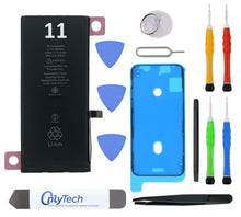 Carica l'immagine nel visualizzatore di Gallery, Batteria di ricambio premium per iPhone 11-3110mAh, identico all'originale, kit 12 strumenti professionali e adesivo sch