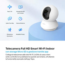 Carica l'immagine nel visualizzatore di Gallery, Tapo C210 2K 3MP Telecamera WiFi Interno Videocamera Sorveglianza 360° PTZ