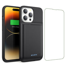 Carica l'immagine nel visualizzatore di Gallery, Custodia a batteria per iPhone 14/13 Pro/13, [7500 mAh] ricaricabile, con pellicola protettiva, caricabatterie portatile
