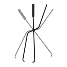 Carica l'immagine nel visualizzatore di Gallery, Relaxdays Set di Attrezzi da Camino, 5 Accessori, Attizzatoio, Paletta, Scopino, Pinza e Supporto Utensili, Grigio Nero