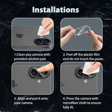 Carica l'immagine nel visualizzatore di Gallery, Lutree per iPhone 17 Vetro Temperato Pellicola Fotocamera, 2 Pezzi Durezza 9H HD Lente Protettiva, Anti-Graffio Senza Bo