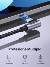 Carica l'immagine nel visualizzatore di Gallery, UGREEN Cavo USB C 60W 90 Gradi PD 3.0 Ricarica Rapida (2M)