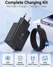 Carica l'immagine nel visualizzatore di Gallery, 45W Caricabatterie USB C con Cavo per Samsung S26/S25/S24/S23/S22/S21/S20 Ultra/Note 20/10, Caricatore Rapido USBC con C