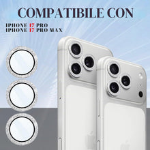 Carica l'immagine nel visualizzatore di Gallery, Copri Fotocamera per iPhone 17 Pro e 17 Pro Max, Glitter Argento