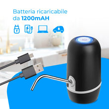 Carica l'immagine nel visualizzatore di Gallery, NK Dispenser di acqua – Dispenser automatico, ricarica USB, dosatore in acciaio, senza BPA, Acqua Fredda, 1200 mAh, 1,5 