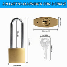 Carica l'immagine nel visualizzatore di Gallery, Confezione da 4 lucchetti, arco lungo, lucchetto da 32 mm, chiave uguale, lucchetti con chiave, serratura di sicurezza p