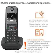 Carica l'immagine nel visualizzatore di Gallery, Gigaset AS690 Telefono Cordless con Vivavoce, Grigio Antracite