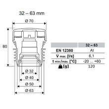 Carica l'immagine nel visualizzatore di Gallery, Aeratore per Tubi DN 32-63 Valvola di Ventilazione per Impianti Sanitari