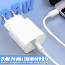 Carica l'immagine nel visualizzatore di Gallery, Caricatore USB C da 25 W, Spina Type-C PD 3.0 adattatore di alimentazione universale USB C caricatore rapido compatibile