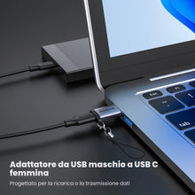 Carica l'immagine nel visualizzatore di Gallery, MOGOOD Coppia Adattatori OTG USB3.0 5Gbps Alluminio USB-CUSB-A per MacBook